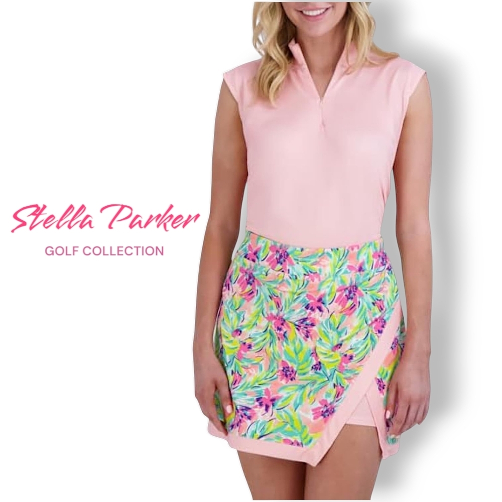Women's Golf Floral Skort - Pink and Green